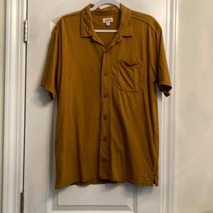 Pact Organic Cotton and Hemp Golden Brown Shirt Large